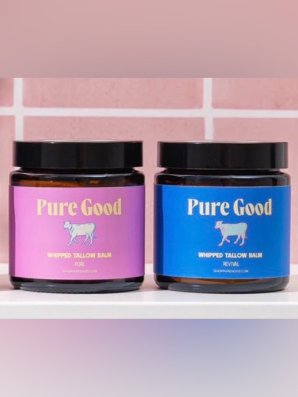 Pure Good Whipped Tallow Balm - 4 Nourishing Body Balm and 4 Lip Balm -bundle pa